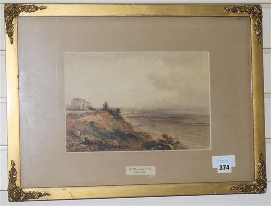 R. Brandard (1805-62) Kent coastal landscape 21 x 31cm